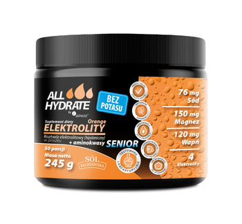 Aliness ALLHydrate Elektrolity Senior BEZ POTASU Orange 245g 50 porcji