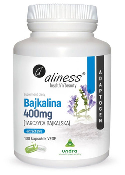 ALINESS Bajkalina (Tarczyca bajkalska) Extract 85% 400 mg x 100 Vege caps.