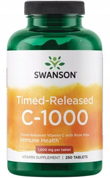 SWANSON Witamina C1000 z dziką różą o przedłużonym wchłanianiu 250 tabletek