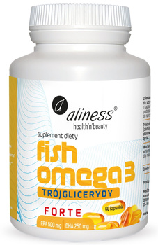Aliness Fish Omega 3 FORTE Trójglicerydy 500/250mg x 60 kapsułek