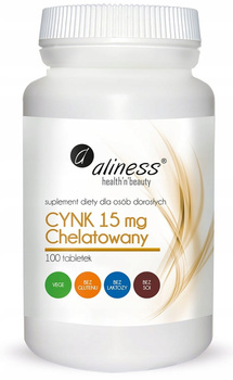 ALINESS Cynk chelatowany 15 mg 100 tabletek Vege
