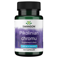 SWANSON Chrom pikolinian 200mcg 100kapsułek Odchudzanie Metabolizm
