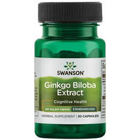 SWANSON Ginkgo Biloba ekstrakt 60mg 30 kapsułek Miłorząb Krązenie Pamięć