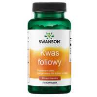 SWANSON Kwas foliowy 800mcg 250kaps Folic Acid Ciąża  Serce Dla kobiet