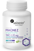 Aliness Magnez organiczny TRIO 120 mg z B6 (P-5-P) x 100 VEGE kaps.
