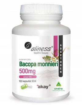 ALINESS Bacopa Monnieri extract 50%, 500 mg x 100 Vege caps.