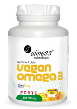 ALINESS Vegan Omega 3 FORTE DHA 500 mg x 60 vege caps