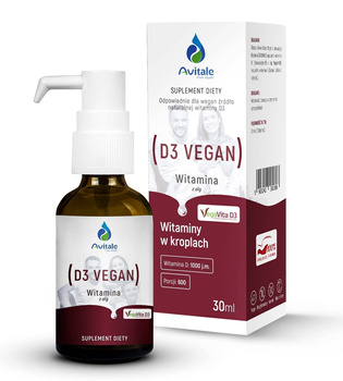 AVITALE Naturalna witamina D3 VEGAN 1000 j.m. 30 ml w kroplach