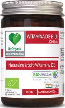 BeOrganic Witamina D3 BIO 2000 j.m. x 60 tabletek