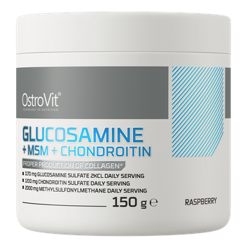 OstroVit Glukozamina + MSM + Chondroityna 150 g o smaku malinowym