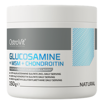 OstroVit Glukozamina + MSM + Chondroityna 150 g o smaku naturalnym