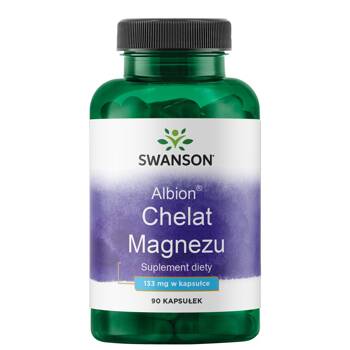 SWANSON Albion Chelat Magnezu 133mg 90 kapsułek Stres Mięśnie Kości