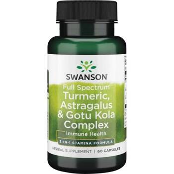 SWANSON FS Turmeric Astragalus Gotu Kola Complex Odpornośc Skóra 60 kaps