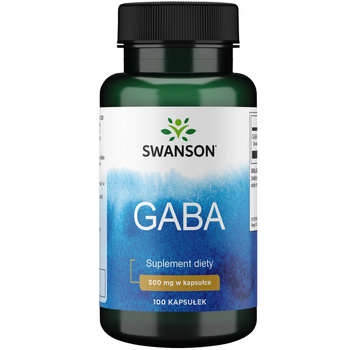 SWANSON GABA 500mg 100 kapsułek Kwas Gamma Aminomasłowy