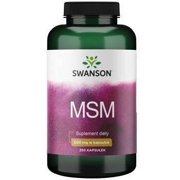 SWANSON MSM 500mg 250kaps Siarka Organiczna Kolagen