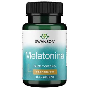 SWANSON Melatonina 1mg 120 kaps Dobry Spokojny Sen Hormon nocy